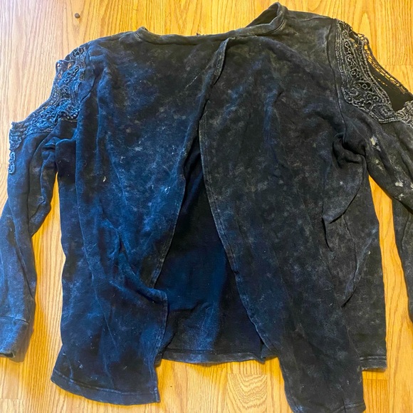 POL charcoal color long sleeve with back open sz L - Picture 4 of 4